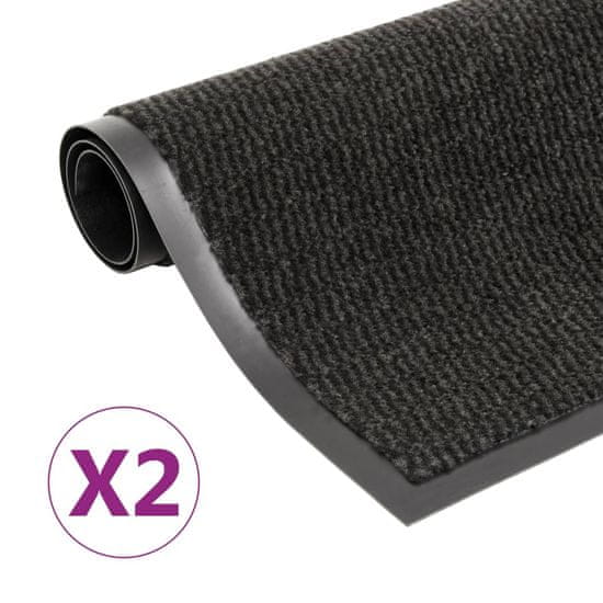 Vidaxl Protiprašni predpražniki 2 x pravokotni taftani 90x150 cm črni