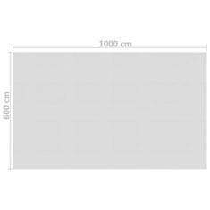 Vidaxl Plavajoča PE solarna folija za bazen 1000x600 cm siva