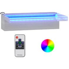 Greatstore Vodni slap z RGB LED, nerjaveče jeklo, 30 cm