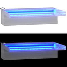 Vidaxl Slap za bazen z RGB LED lučmi nerjaveče jeklo 30 cm