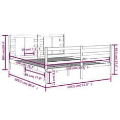 Vidaxl Posteljni okvir bel iz trdne borovine 140x200 cm