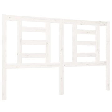 Vidaxl Posteljno vzglavje belo 126x4x100 cm trdna borovina