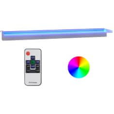 Greatstore Vodni slap z RGB LED, nerjaveče jeklo, 108 cm