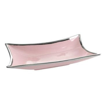 Eurofirany Ian Dekorativni krožnik 41X22X8 cm roza