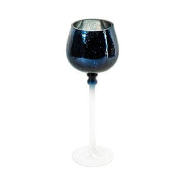 Eurofirany Stekleni dekorativni svečnik Verre2 (Fi) 9X25 cm Bela