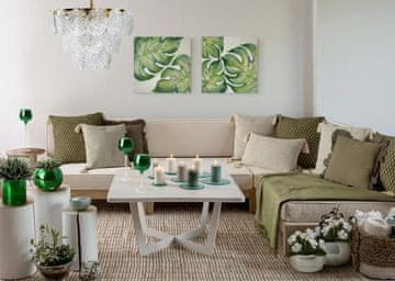 Eurofirany Verre3 Dekorativni stekleni svečnik (Fi) 9X25 cm Bela