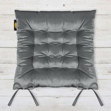 Eurofirany Blazina za stol "Velvet" 40X40X6 cm Pepel