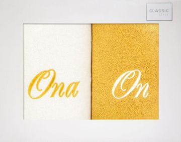 Eurofirany Komplet brisač He/She 2 kosa. 70X140 cm smetana