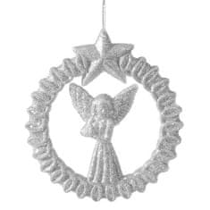 Eurofirany Božična dekoracija Pl 9X10 cm srebrna