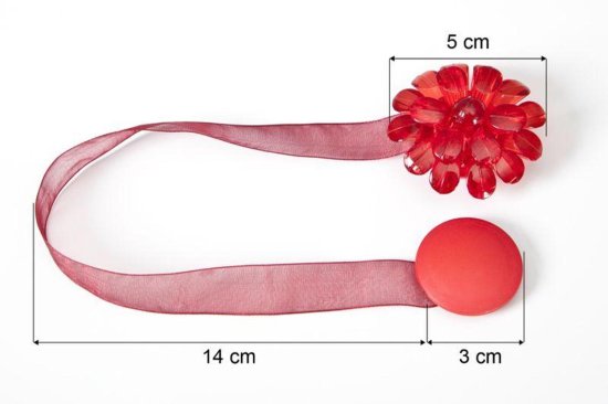 Eurofirany Dekorativna kljuka z magnetom Rdeča