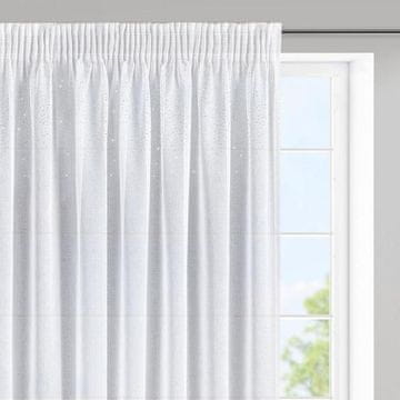 Eurofirany Gladka zavesa, okrašena s srebrnimi kamenčki 400 cm x 145 cm