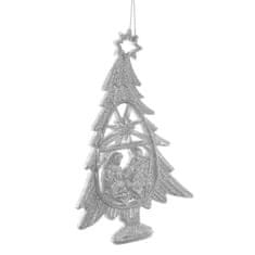 Eurofirany Božična dekoracija Pl 16X10 cm srebrna