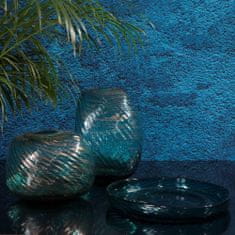 Eurofirany Estela steklena dekorativna vaza 26X21X21 cm turkizna