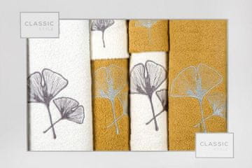 Eurofirany Biloba brisača 2 kosa 30X50 cm, 2 kosa 50X90 cm, 2 kosa. 70X140 cm smetana