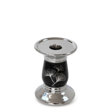 Eurofirany Dekorativni svečnik Ginko4 (01) 9X9X12 cm Črna