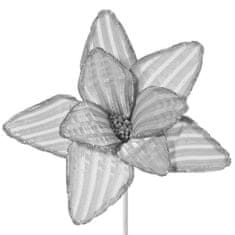 Eurofirany Okrasni božični cvet 51B (Fi) 24 cm srebrn