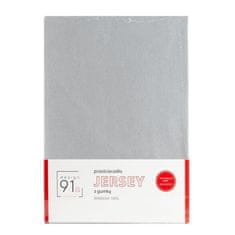 Eurofirany Jersejeva rjuha z elastiko D91 120X200 cm, višina 25 cm svetlo siva