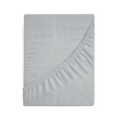 Eurofirany Jersejeva rjuha z elastiko D91 120X200 cm, višina 25 cm svetlo siva