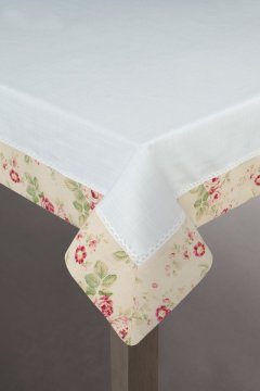 Eurofirany Klasični namizni prt, okrašen z elegantnim trakom 150 cm x 220 cm