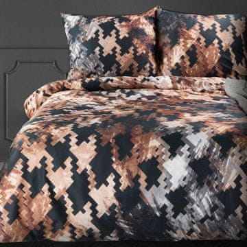 Eurofirany Posteljni set Zoja 01 160X200 cm, 2 kosa. 70X80 cm rjave barve