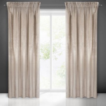 Eurofirany Lahka žametna zavesa v mehki barvi 140 cm x 300 cm