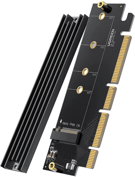 Ugreen adapter s hladilnikom, M.2 PCIe NVME M-Key na PCIe 4.0 x16, črn (30715)