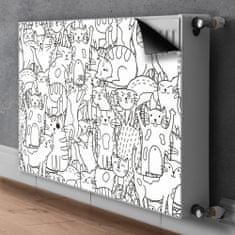 tulup.si Dekoracija za radiatorje Doodle-style mačke 80x60 cm