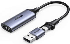 Ugreen adapter za zajem slike, HDMI na USB, črn (40189)