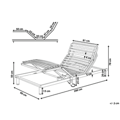 Beliani Električna posteljna rešetka Nastavljiv 90 x 200 cm COMFORT