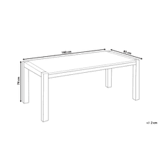 Beliani Svetlo rjava hrastova jedilna miza 180 cm NATURA