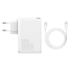 BASEUS GaN2 Pro polnilnik 2x USB / 2x USB-C 100W QC PD, bela