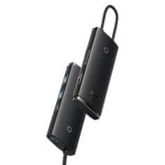 BASEUS Lite HUB adapter USB-C - 2x USB / USB-C PD / HDMI 1.4 / SD / TF, črna