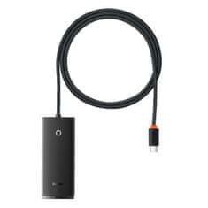 BASEUS Lite HUB adapter USB-C - 4x USB 1m, črna