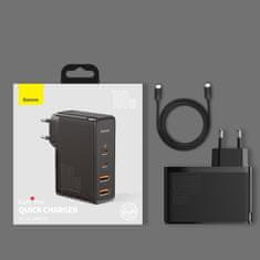 BASEUS GaN2 Pro polnilnik 2x USB / 2x USB-C 100W QC PD, črna