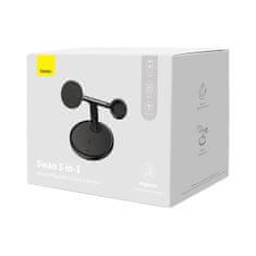 BASEUS Swan Magsafe brezžični polnilnik za iPhone / AirPods / Apple Watch 15W, črna