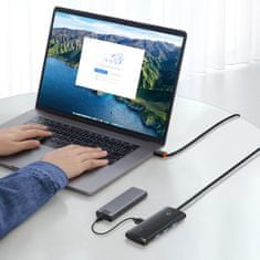 BASEUS Lite HUB adapter USB-C - 4x USB 1m, črna
