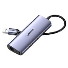 Ugreen CM252 HUB adapter USB-C - 3x USB / RJ45 / micro USB, siva