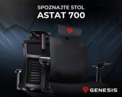 Genesis Astat 700 gaming/pisarniški stol, nastavljiva višina/naklon, črn