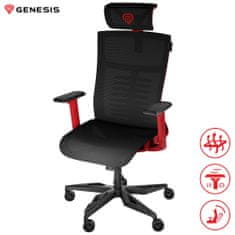 Genesis Astat 700 gaming/pisarniški stol, nastavljiva višina/naklon, črno-rdeč