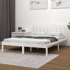 Vidaxl Posteljni okvir bel iz trdne borovine 180x200 cm 6FT