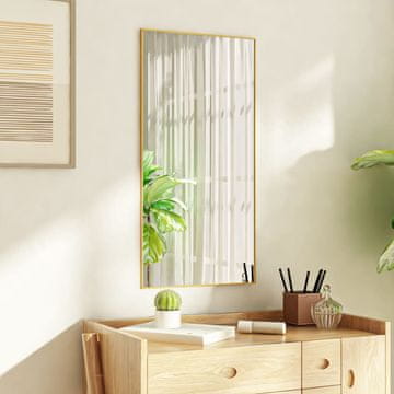 Vidaxl vidaXL Vratno ogledalo, zlato, 40x80 cm, steklo in aluminij