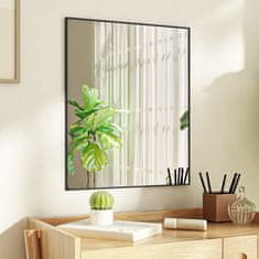 Vidaxl Ogledalo za vrata črno 50x60 cm steklo in aluminij