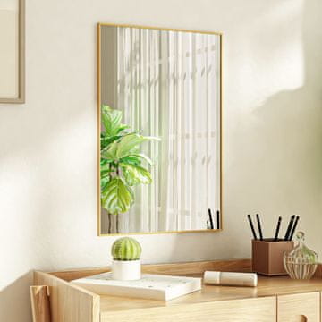 Vidaxl vidaXL Vratno ogledalo, zlato, 40x60 cm, steklo in aluminij