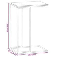 Vidaxl Stranska mizica bela 40x30x59 cm konstruiran les