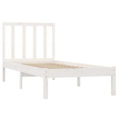 Vidaxl Posteljni okvir bel iz trdne borovine 90x200 cm
