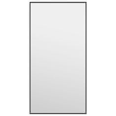 Vidaxl Ogledalo za vrata črno 30x60 cm steklo in aluminij