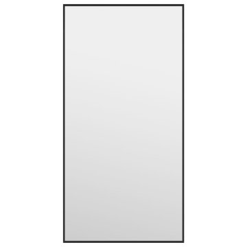 Vidaxl Ogledalo za vrata črno 30x60 cm steklo in aluminij