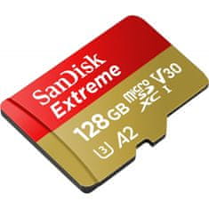 SanDisk Extreme microSDXC spominska kartica + SD adapter, 128 GB
