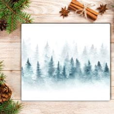 tulup.si Steklena podloga za rezanje Gozd božični drevo sneg 60x52 cm
