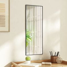 Vidaxl Ogledalo za vrata črno 30x80 cm steklo in aluminij